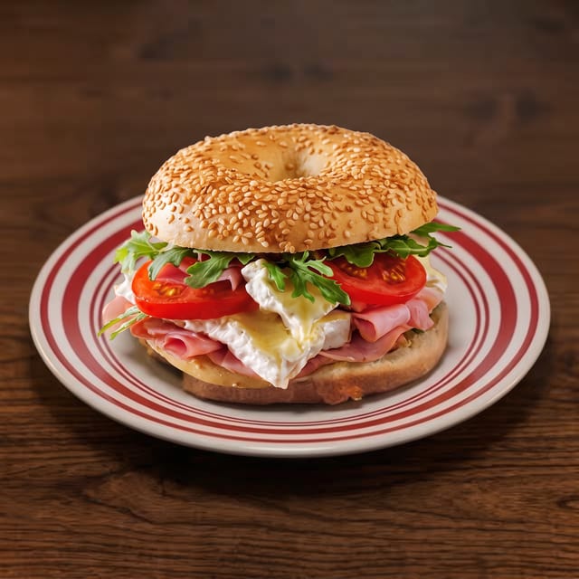 Brie Ham Bagel.