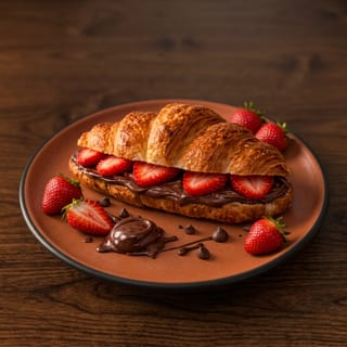 Strawberry Nutella Croissant Delight