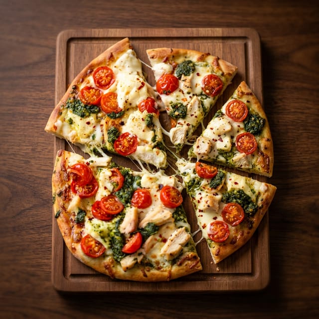 Pesto Chicken Flatbread.